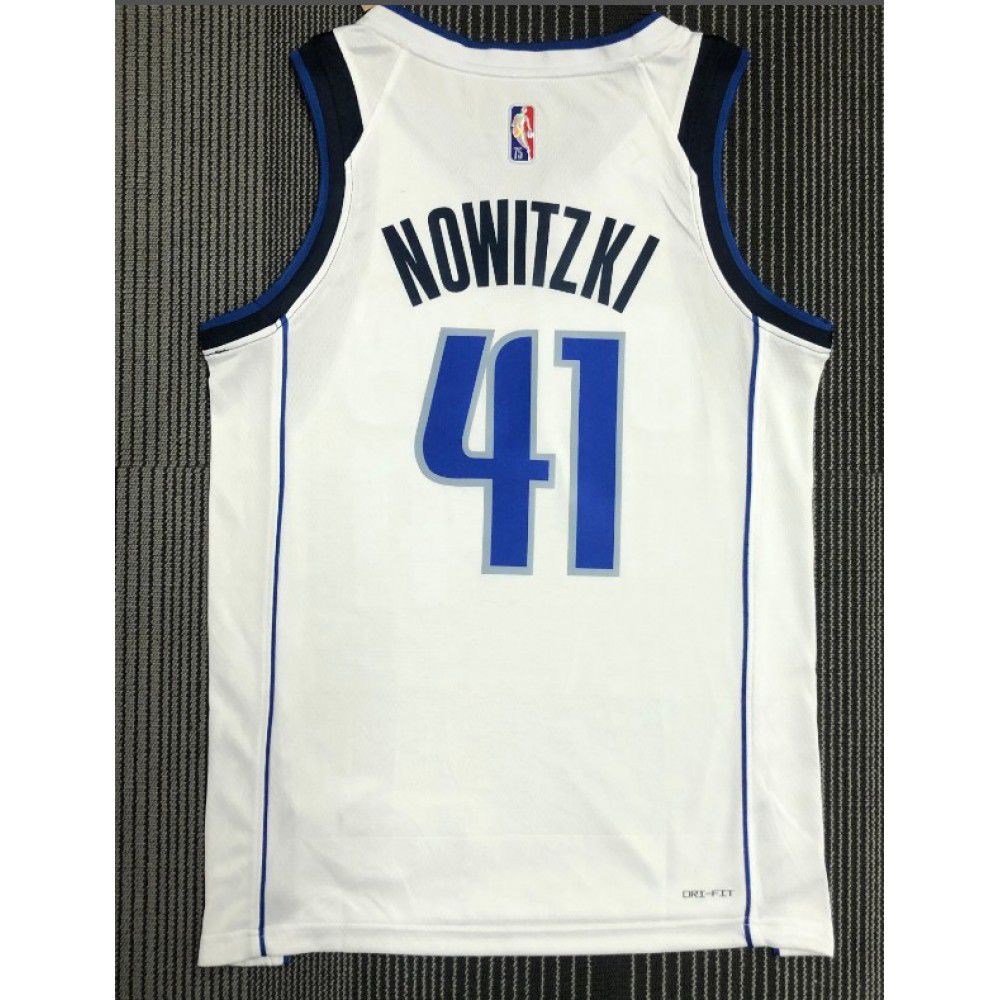 Men's Dallas Mavericks Dirk Nowitzki #41 White 2021/22 Swingman NBA Jersey - Icon Edition-Pro Kit Vault | Brand New 26/27 Sports Jerseys